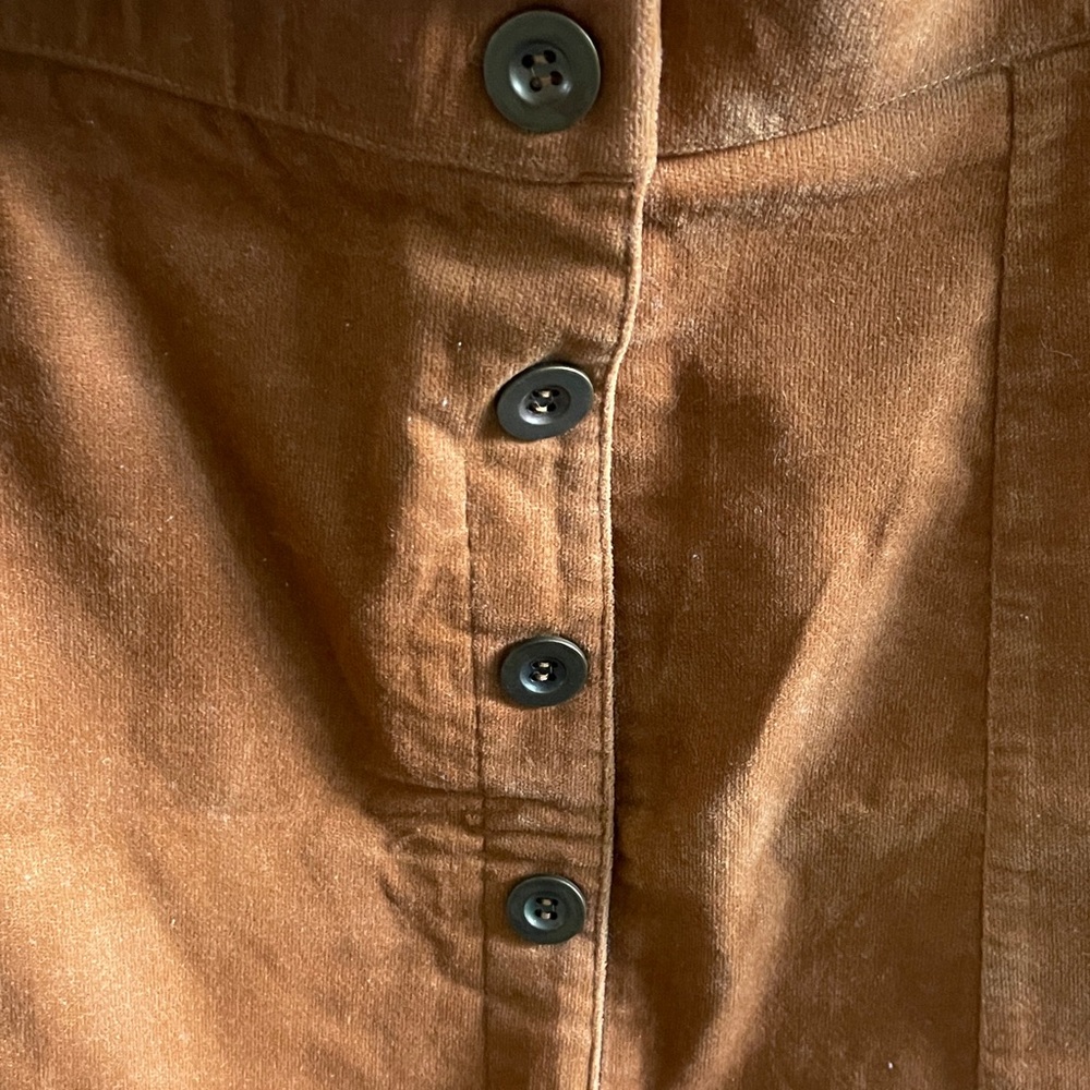 Have Rust-Orange Button-Front Mini Skirt - Picture 3 of 8